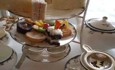 afternoon tea tray at Reids Madeira
