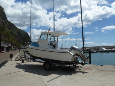Fishing boat at Calheta marina