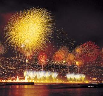fireworks Display for New Year in funchal