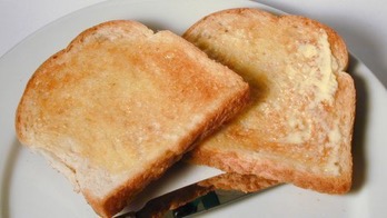toast and butter on a plate