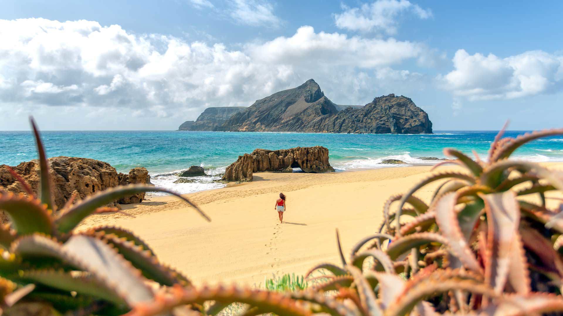 A walk on the golden sands of Porto Santo 